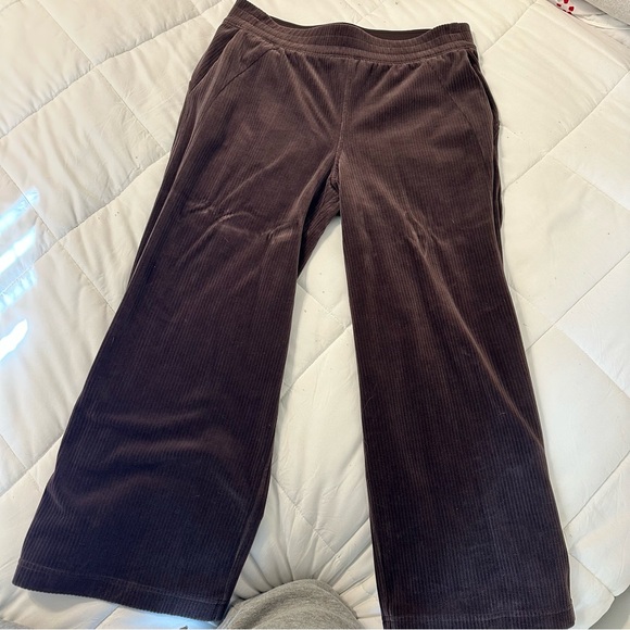 lululemon athletica Pants - Lululemon Scuba Mid-Rise Wide-Leg Pant Velvet Corduroy in color espresso